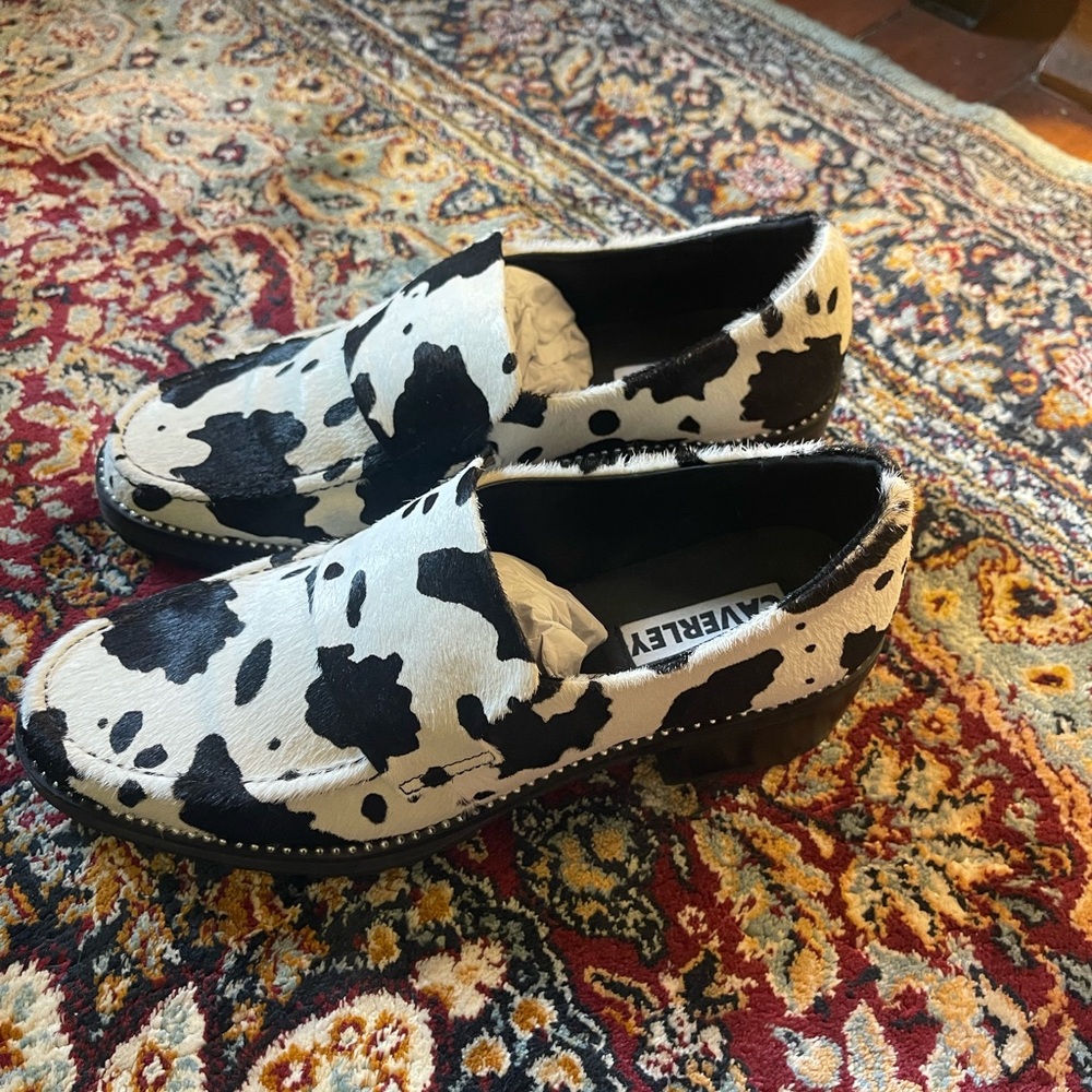 Cow Print Loafers